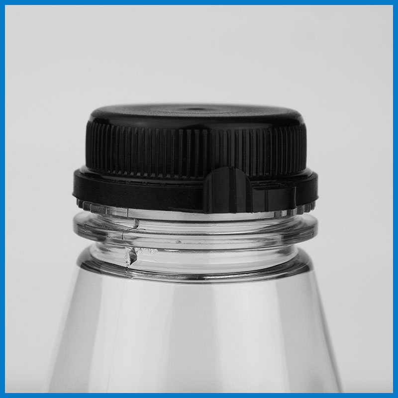 IRB250M070 250ml Clear Round PET Bottle black lid