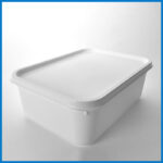 RB02-0L004 2 Litre Rectangular White Tub